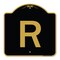 Signmission Designer Series Sign-Sign W/ Letter R, Black & Gold Aluminum Sign, 18" x 18", BG-1818-22930 A-DES-BG-1818-22930 - alternate 1